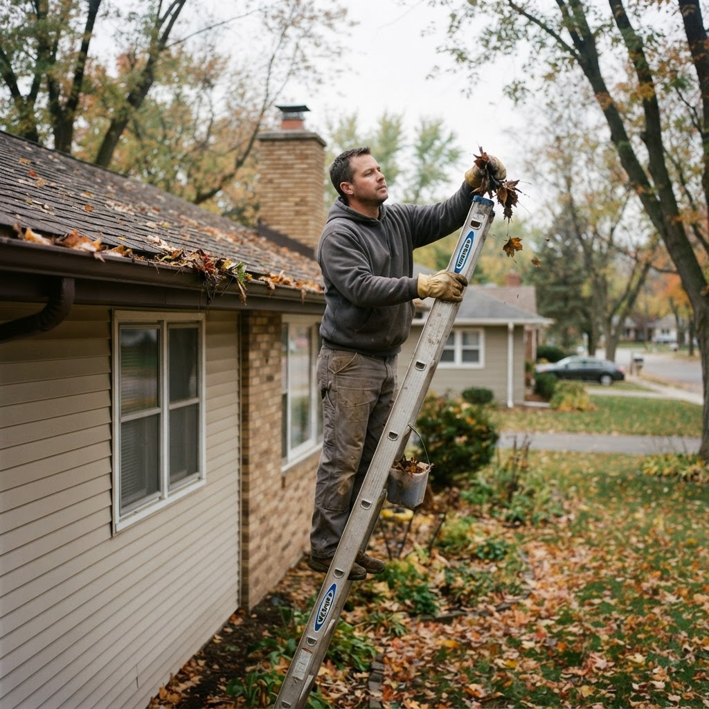 An exterior surface being pressure washed